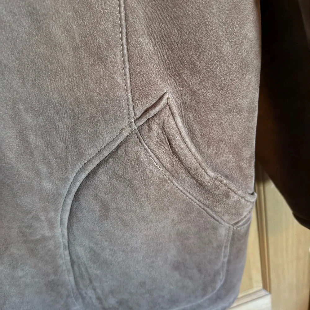 Vintage 80s Norm Thompson Leather Sheepskin Shearling Jacket - Picture 4 of 6